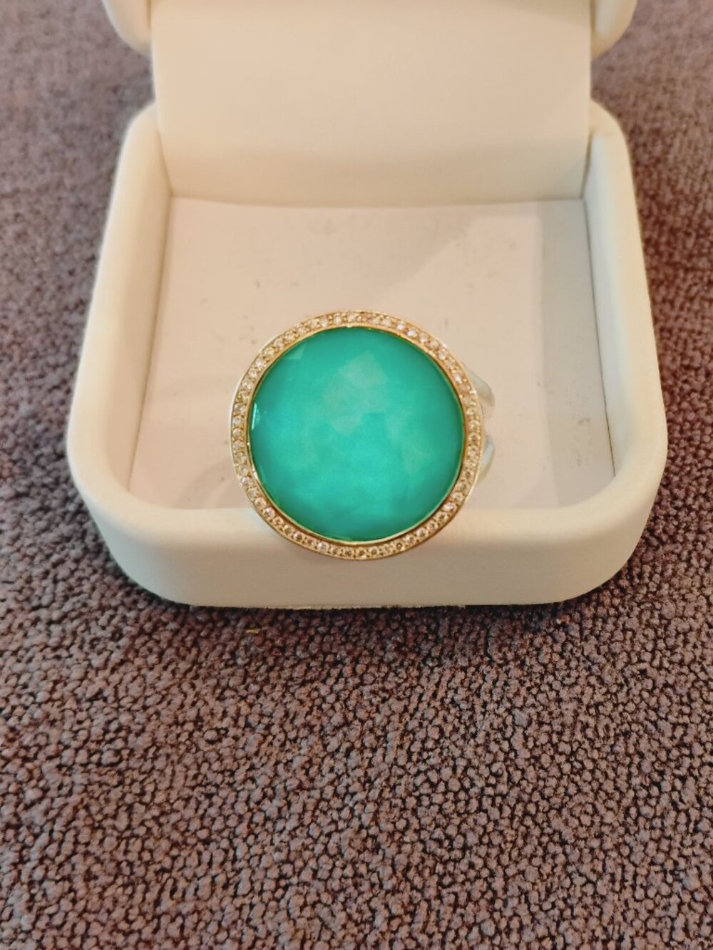 Ippolita Sterling Silver Lollipop turquoise and diamond ring, NEW